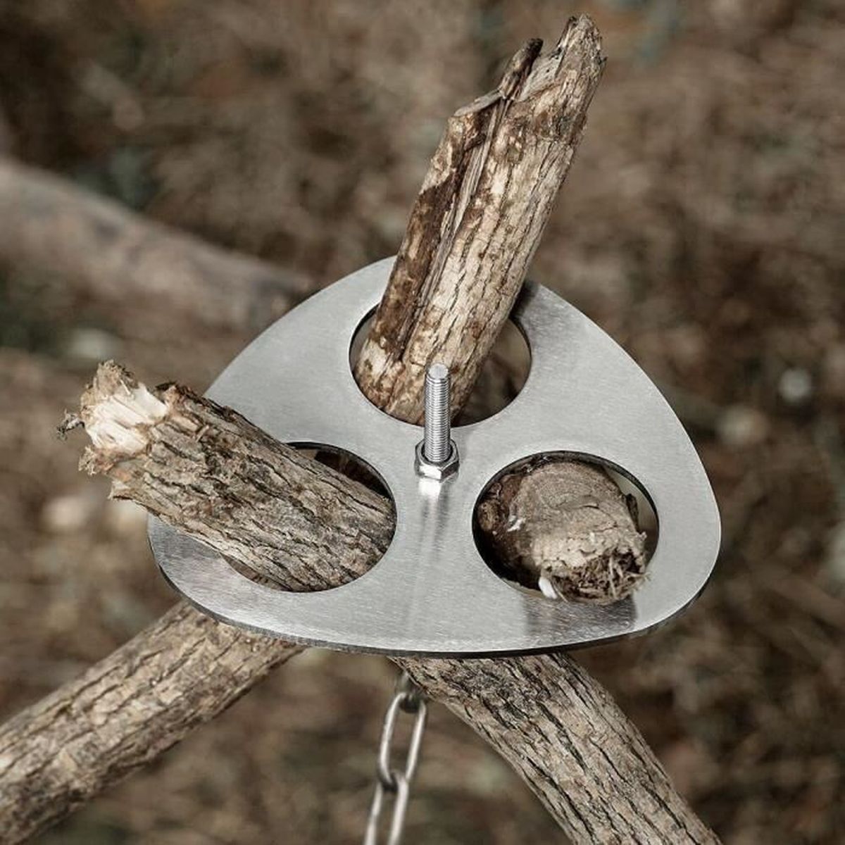 Trépied De Feu De Camp En Acier Inoxydable Avec Chaîne Réglable – Idéal Camping, Barbecue, Randonnée Et Cuisine Outdoor