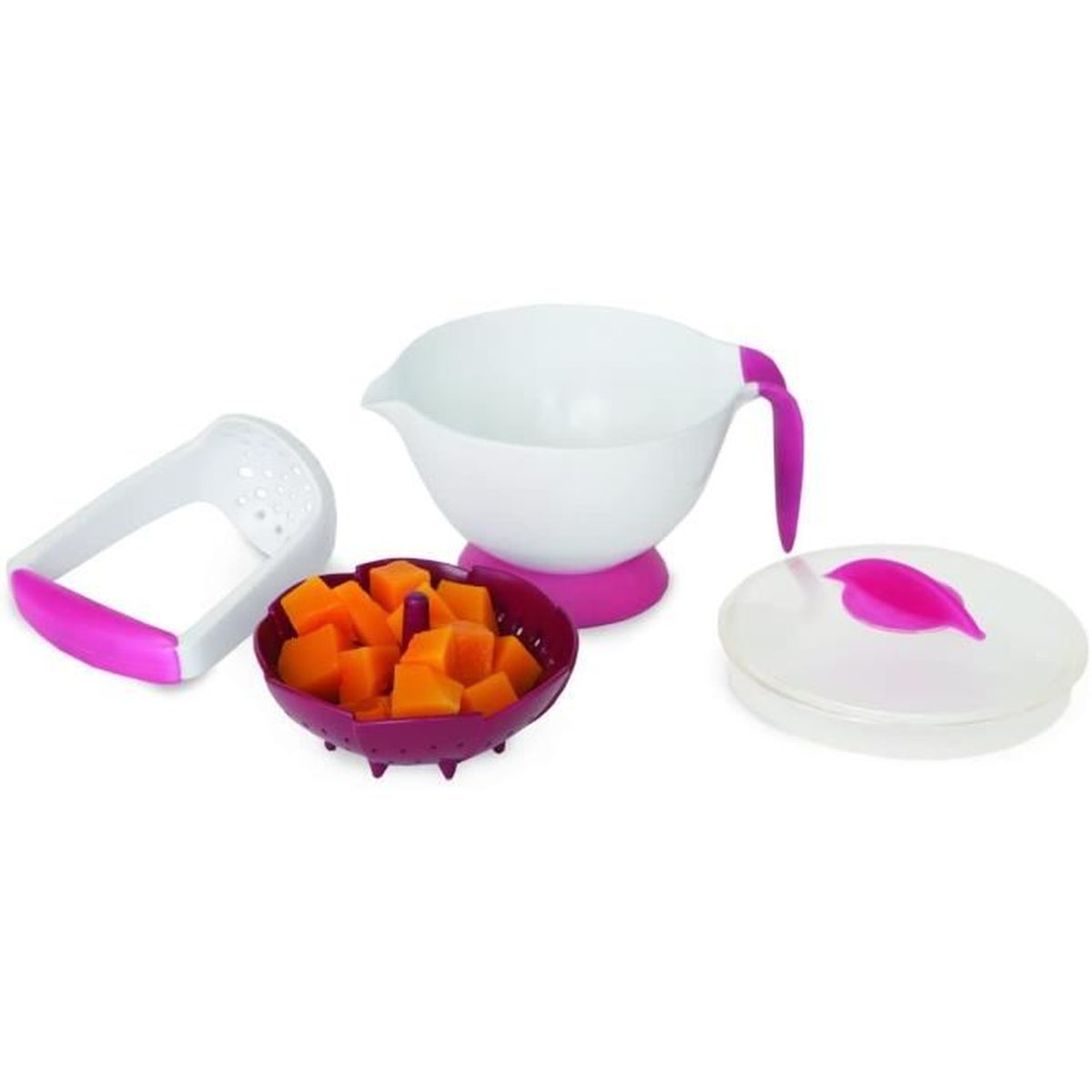 H Koenig Cuiseur Vapeur Mixeur Bebe 80 Sans Bpa Bol En Verre 950ml Lames Inox Nutribaby Babyboo Electrique 10 Programmes Pour T Blanc Achat Vente Conservation Repas Cdiscount