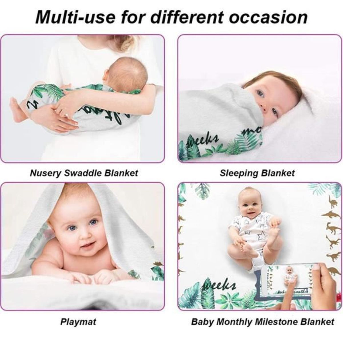 Couverture Pour Mois Photographie Polaire Naissance Plaid Bebe Plaid Enfant Pour Nouveau Ne 110 150cm Cdiscount Librairie