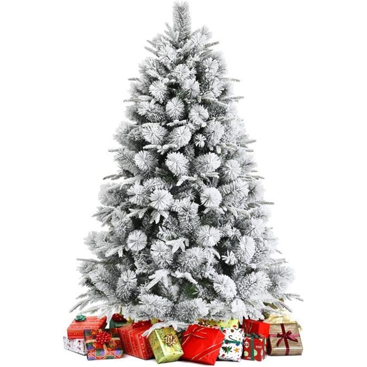 DREAMADE Arbre de Noël Artificiel Enneigé 180cm, Sapin de Noël 610 Pointes de Branches 