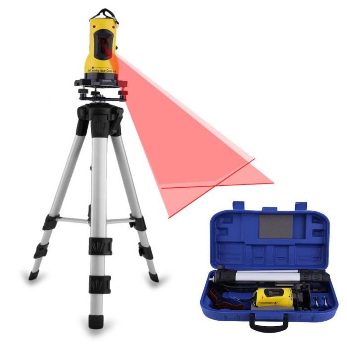 Coffret Niveau Laser Rotatif Auto Nivelant Avec Trepied 1 2m