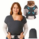 RITONDA Porte Bebe Echarpe,Echarpe Porte-Bebe Ergonomique,Facile à Enfiler, Réglable,Unisexe,Pour Bébés Jusqu'à 20 Kg (Gris Foncé)