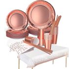 KYAMRC Assiette Jetable Rose Vaisselle Jetable de Fête Assiette Jetable Décorations Nappe Anniversaire Mariage Gobelets-x20 invités.