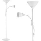monzana Lampadaire simple avec liseuse 'Alissa' Blanc hauteur 175 cm Lampe orientable sur pied Éclairage intérieur salon bureau