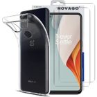 Pour OnePlus Nord N100-Coque arrière gel transparente et solide + 2 protections vitre écran en verre trempé résistant [Novago]
