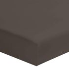 Drap housse zinc 100% coton bonnet 30 cm 120x190 cm - Anthracite - Fabriqué en France - Terre de Nuit