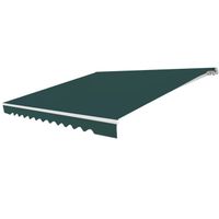 Store banne de balcon retractable 3 x 2,5m tissu resistant aux uv et a l eau angle reglable 5 35° vert