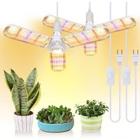 [Pack de 2] Lampe pour plantes, 150 W, spectre complet, 414 LEDs, pliable, pour plantes d'intérieur, serre et culture hydroponi[305]