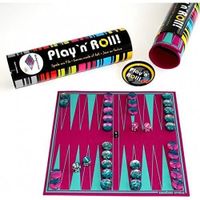 weiblespiele Jeux 06227 'Play' n 'Roll' en Feutrine avec Backgammon Pierres en Verre Acrylique