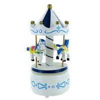 Carrousel musical miniature en bois - LUTECE CREATIONS - Le beau Danube bleu - Blanc - Mixte - 24 mois - 2 ans