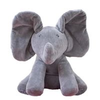 Jouet interactif éléphant en peluche - OUTAD - Gris - Super doux et confortable