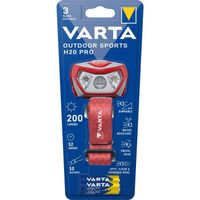 Frontale-VARTA-Outdoor Sports H20 Pro-200lm-Dimmable-IPX4-LED rouge-3 modes lumineux-Lumière blanche et rouge-3 Piles AAA incluses