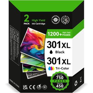 Cartouches D'encre Couleur 301 XL Compatibles HP - Pour Officejet 4632 Et Autres - Lot De 3 (Cyan, Magenta, Jaune) - Neuf