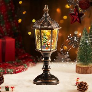 Lampadaire De Noël Avec Effet Neige Qui Tombe - 180 Cm De Haut - LED, Père Noël, Mélodie - Décoration D'intérieur Festive