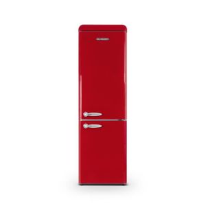 RÉFRIGÉRATEUR CLASSIQUE SCHNEIDER - SCCB250VR - Réfrigérateur combiné vintage - 249L (180+69) - Froid statique - 4 clayettes verre - Rouge