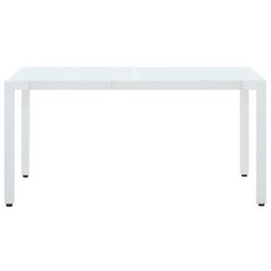 TABLE DE JARDIN  TUB - Table de jardin - Blanc - 150x90x75 cm - Résine tressée et acier et verre trempé dépoli