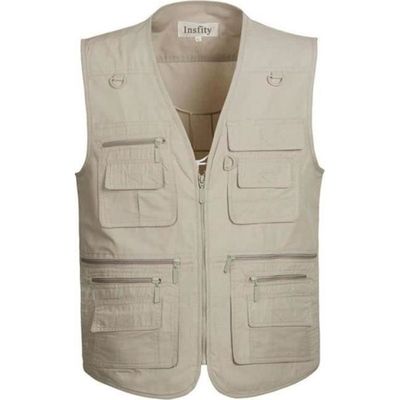 Gilet De Pêche ClearWater Outfitters Homme – Taille L, Beige Kaki, Sans Manches (État Excellent)