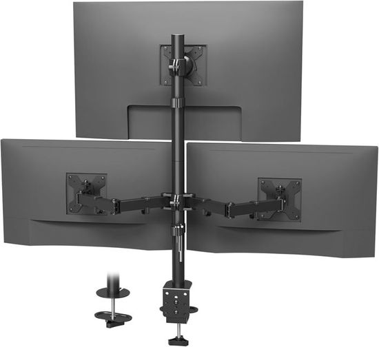 Mount-It! Support Double Moniteur Deux Bras Articulés Pour 2 écrans 17 19 20 21 22 24 Ordinateur