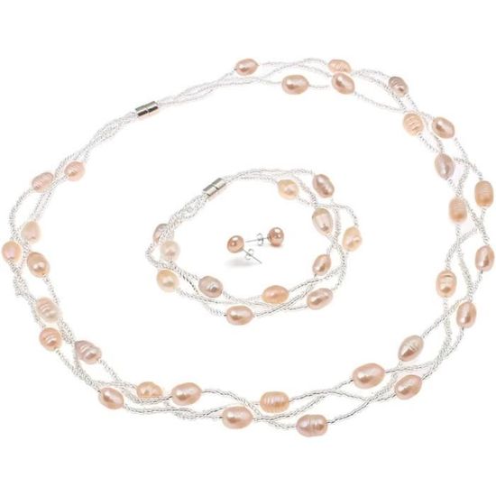 Parure Or 18 Carats - Collier Et Bracelet Avec Pierres Rouges, Occasion