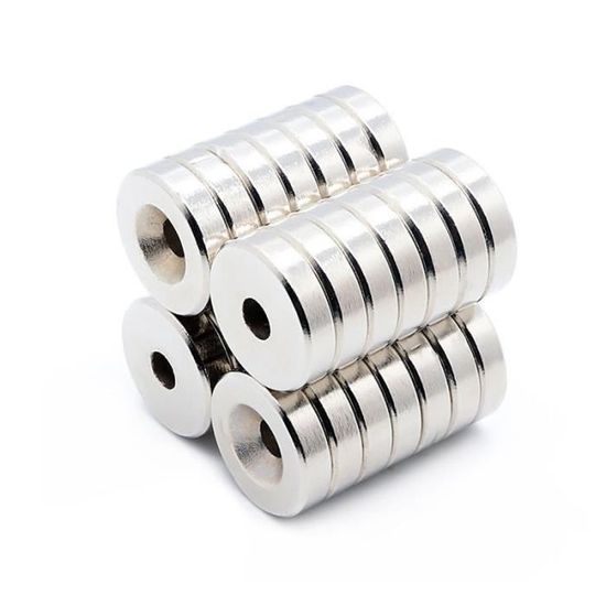 Lot De 20 Aimants Neodyme N52 Super Puissants - Bloc 1/2" X 3/8" - Nickelés - Occasion (résidus Adhésif)