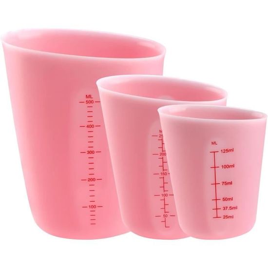 Tasses à Mesurer Silicone 1000ml - Verre Doseur Résine époxy, Gradué, Antiadhésif, Pour Artisanat Et Cuisine