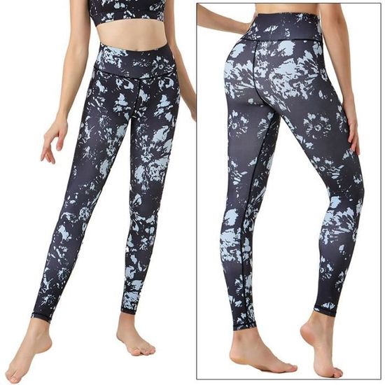 Leggings De Sport Femme Legging Sport Femme Taille Haute Imprimé - Pantalon Yoga Moulant, Respirant - Fitness Haut De Sport