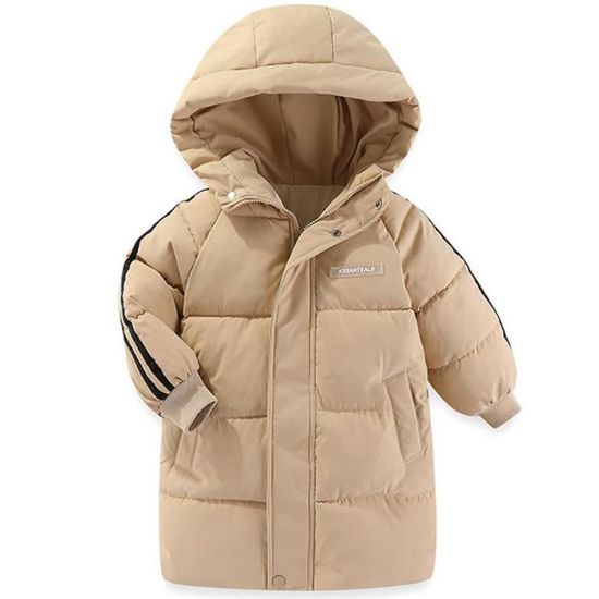 Manteau D'hiver Fille Enfant épais Avec Capuche - Coupe-vent, Longueur Allongée - Taille 120 à 170 - Pour Activités Extérieures