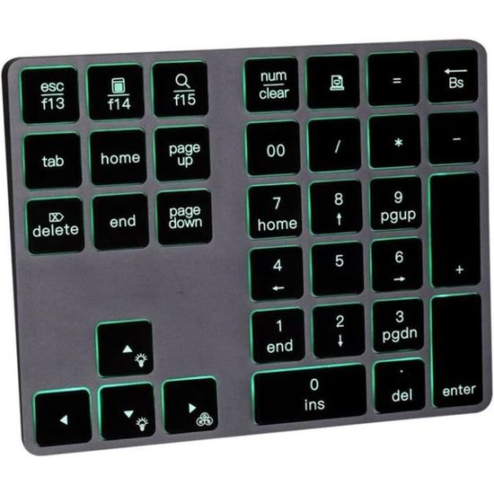 Pavé Numérique Bluetooth 2-en-1 Avec Calculatrice - 34 Touches Rechargeable USB-C Pour Windows Mac IOS Android