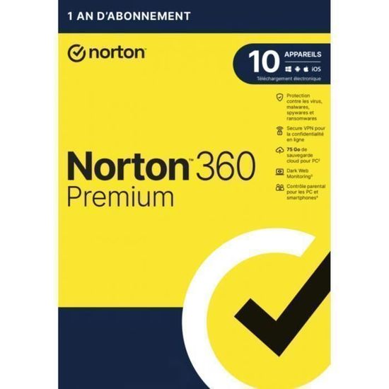 Norton 360 Premium 2024 1 An 10 Appareils PCMacAndroidiOS