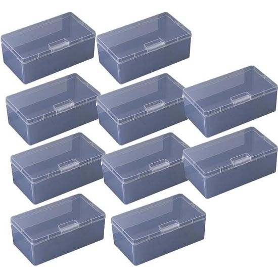 WLLHYF Lot De 3 Petites Boîtes De Rangement Rectangulaires En Plastique Transparent Avec