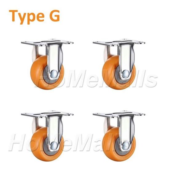 Lot De 4 Roulettes Pivotantes Silencieuses Pour Meubles Lourds – 1,5 Pouces – Capacité De Charge élevée, Sans Frein, Pour Lits, Armoires, Chariots - 4