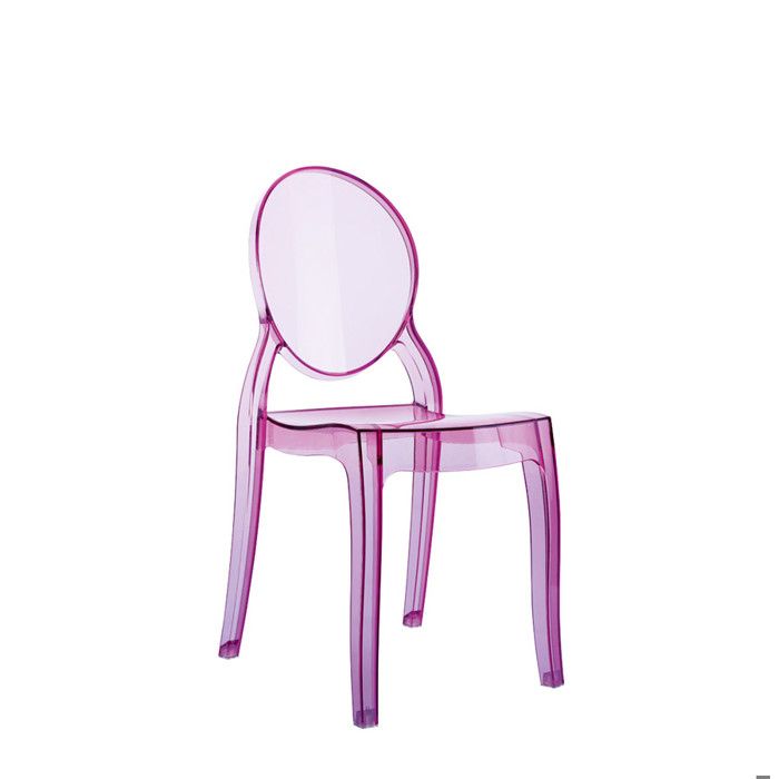 Chaise enfant 'KIDS' rose transparente en polyc...
