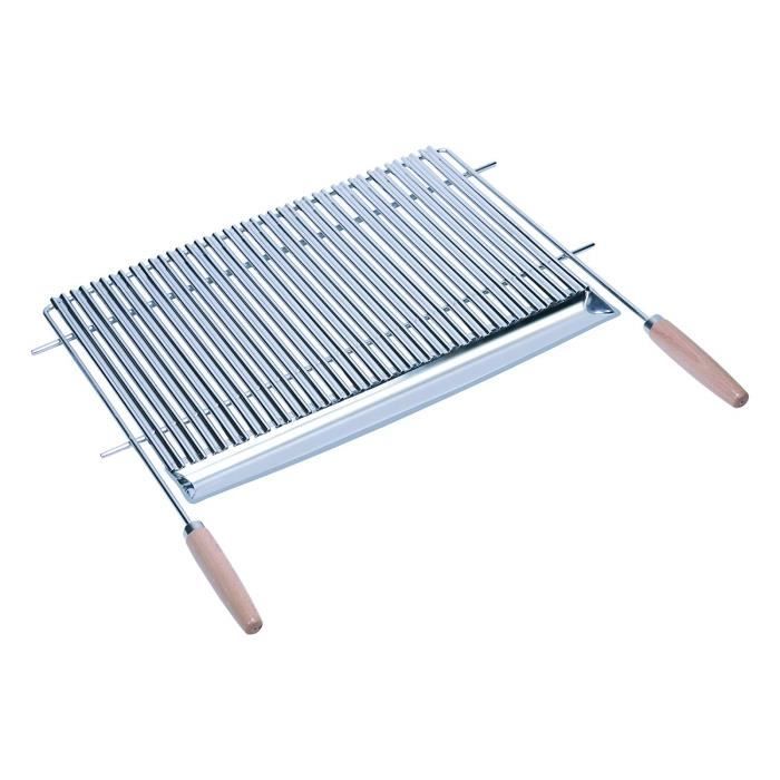 Barbecue bois 80 Sauvic 02758 Grille de Barbecue Inoxydable avec Manches Bois