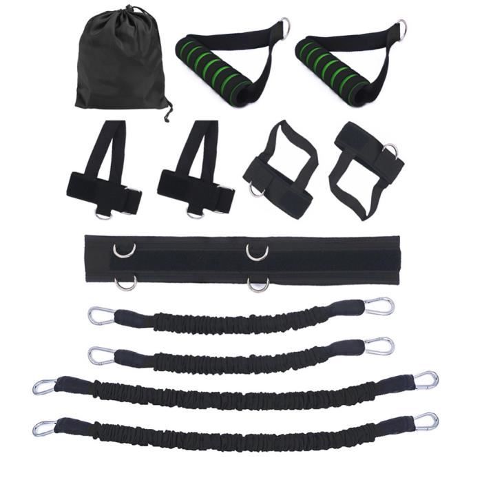 12 pcs-ensemble Bandes de Elastique Résistance pour entraînement de boxe Taille et Jambes exercice fitness Noir