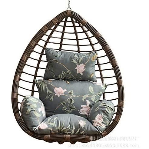 TTIK Oeuf Hamac Coussin De Chaise avec Dossier Siège Coquille Fauteuil Velours Coussin Elastique avec Bretelles pour Jardin Extérieu