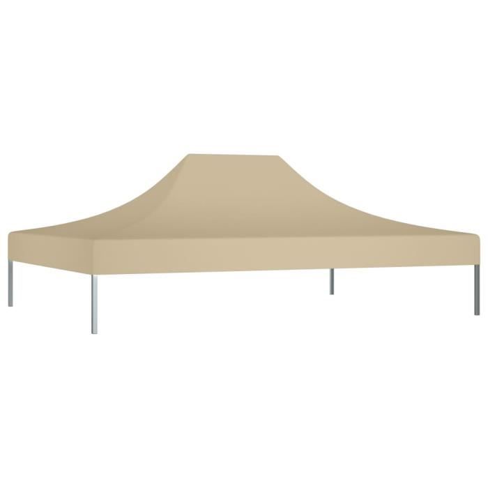 Bonne qualité - Toit de tente de réception - Toile de Tonnelle 4,5x3 m Beige 270 g-m² Pour Extérieur Terrasse Jardin Patio @8157 :