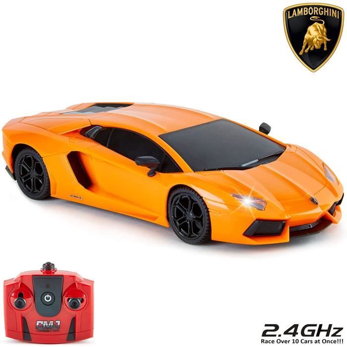 Voiture telecommandee CMJ RC Cars Lamborghini Aventador avec teacuteleacutecommande pour enfants avec lumiegraveres radio pilot86