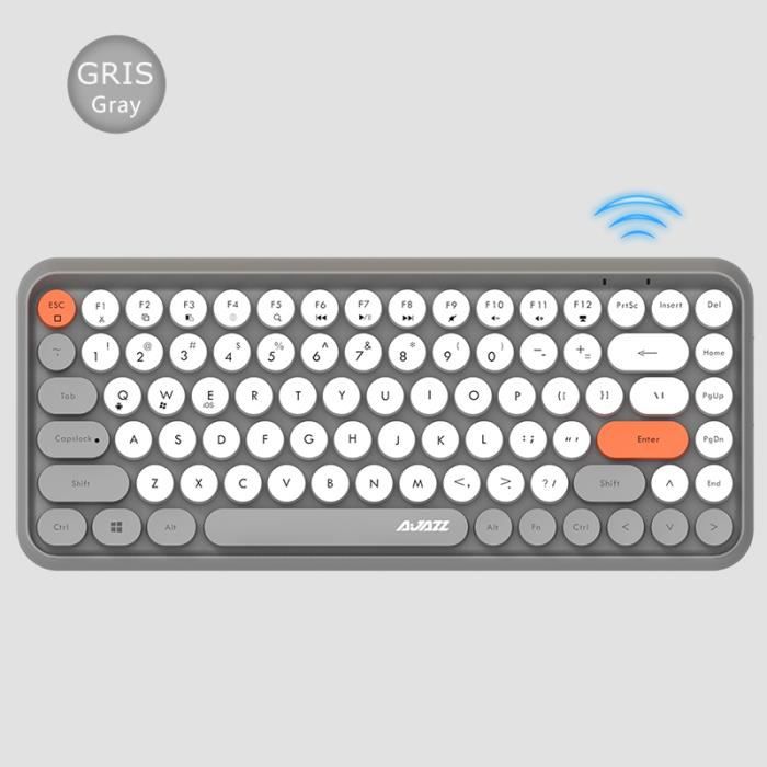 Clavier Bluetooth sans fil, Silencieux, 84 touches windows/IOS/Android pour Ordinateur/Tablette/Smartphone - QWERTY