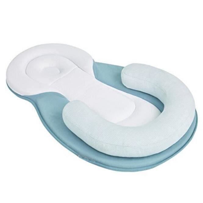 Support de Sommeil Ergonomique Réducteur de Lit Nouveau-Né Coussin Sommeil Anti Tête Plate Réducteur de Lit Bleu