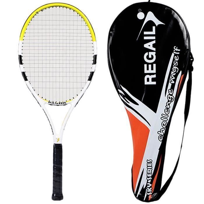 REGAIL 1 PièCe Raquette de Tennis en Fibre de Carbone Femmes Homme Mâle Raquette de Tennis pour Match Game Training avec Sac