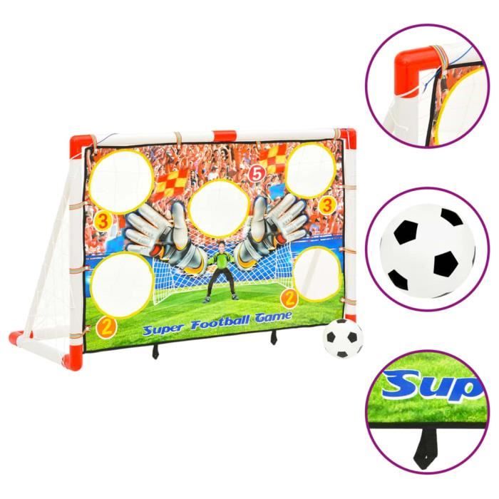 CAGE DE FOOT - BUT DE FOOTBALL - Ensemble de buts de football enfant avec panneau 120x51x77,5 cm