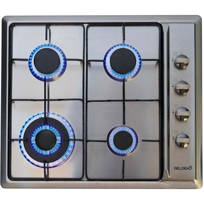 Table de cuisson gaz - BELDEKO 4 feux inox encastrable
