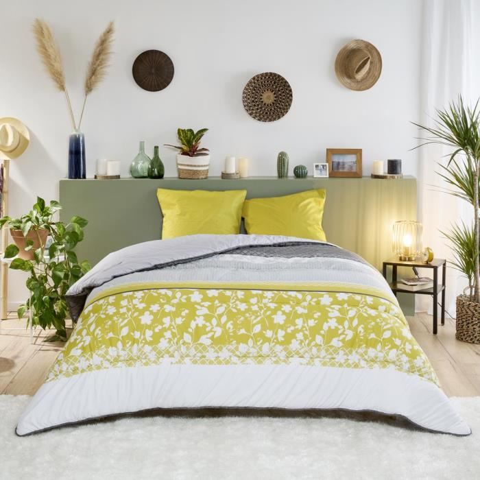 BLEU CALIN Couette imprimée 220x240cm La Florale - Chaude et douce - Utilisation sans housse - Edition limitée