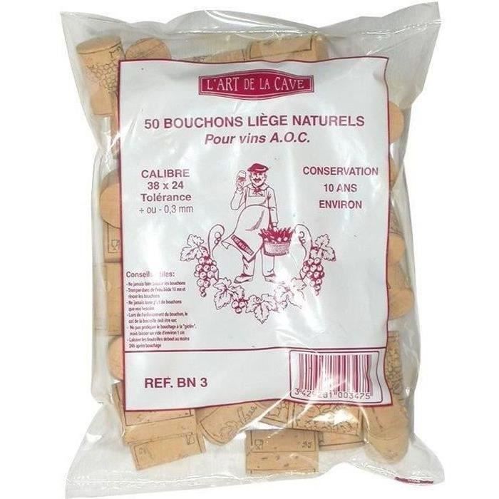 BOUCHONNERIE JOCONDI Bouchon cylindrique en liège naturel pour vin AOC - 38x24 mm