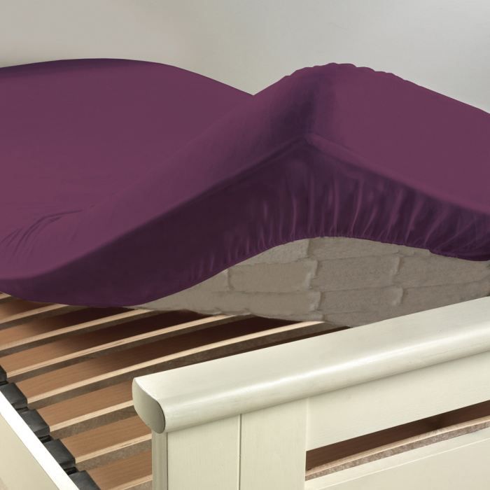 Drap housse coton INTIMITY 140x190cm myrtille
