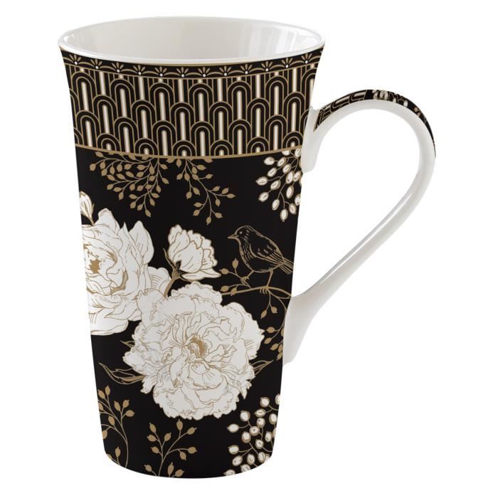 COFFRET MUG EN PORCELAINE 600 ML ART DECO FLOWERS - EASYLIFE