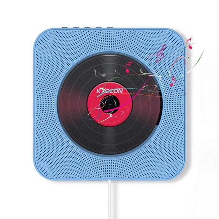 EFUTURE Joueur lecteur CD / DVD Bluetooth mural Réglementation européenne (5 pièces) Bleu