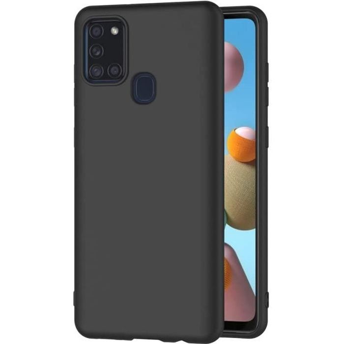 Coque Compatible Samsung Galaxy A21s, Noir Silicone Coque pour Samsung A21s Housse Galaxy A21s Noir Silicone Etui Case (6,5 Pouces)