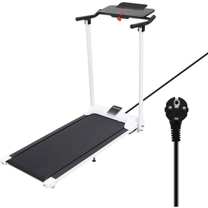 Tapis de course pliable motorise 10 km/h Silencieux pour maison et bureau eu plug - blanc