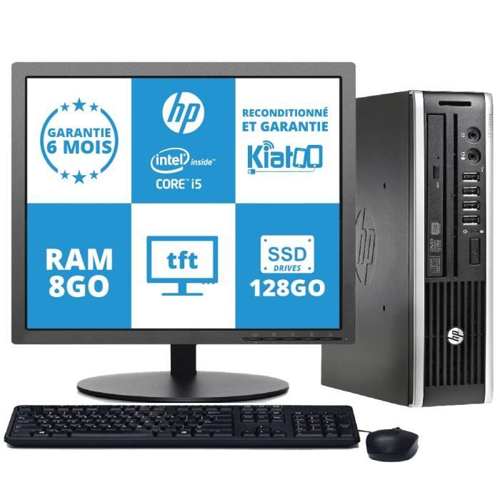 ordinateur de bureau HP elite 8200 core I5 USDT 8go ram 128 go disque dur SSD drives,écran 17 pouces,pc de bureau reconditionné